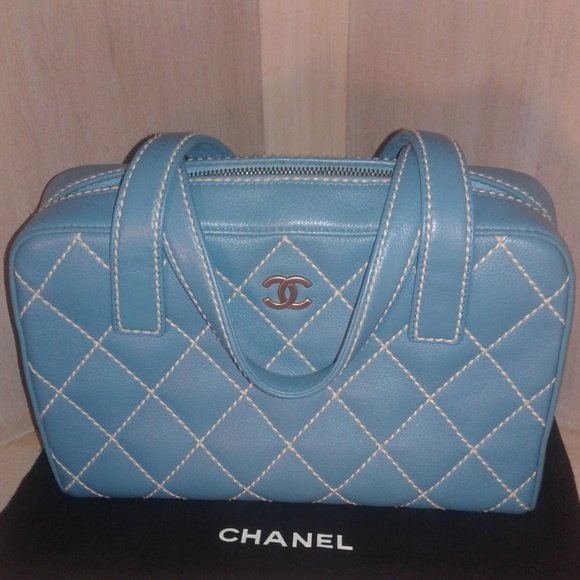 CHANEL Handbags - Authentic Chanel Surpique Wild Stitch Blue Purse
